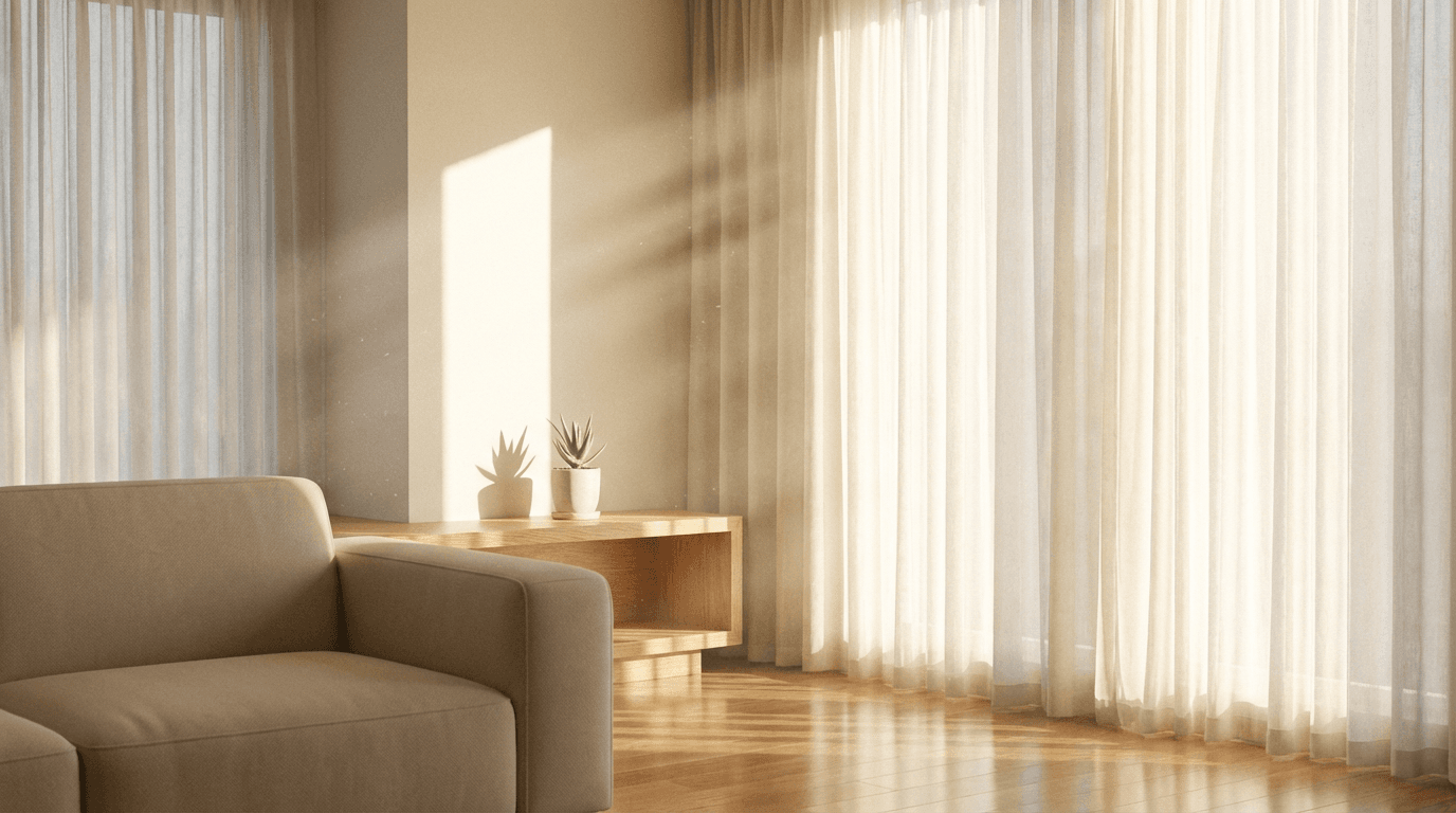 Living room lumineux et impeccable après un nettoyage professionnel