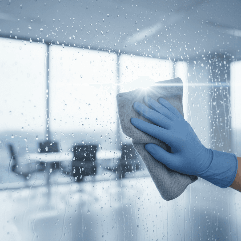 Nettoyage de vitrines commerciales de haut en bas
